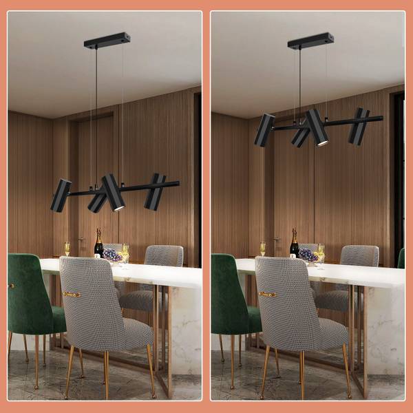 Hanglamp Hannah II met 4 lichtbronnen zwart - metaal - 6 x 170 x 66 cm