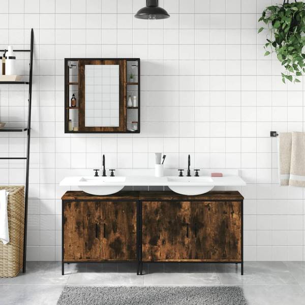 Badmöbel 3033721 3-teilig Braun - Holzwerkstoff - 16 x 60 x 60 cm