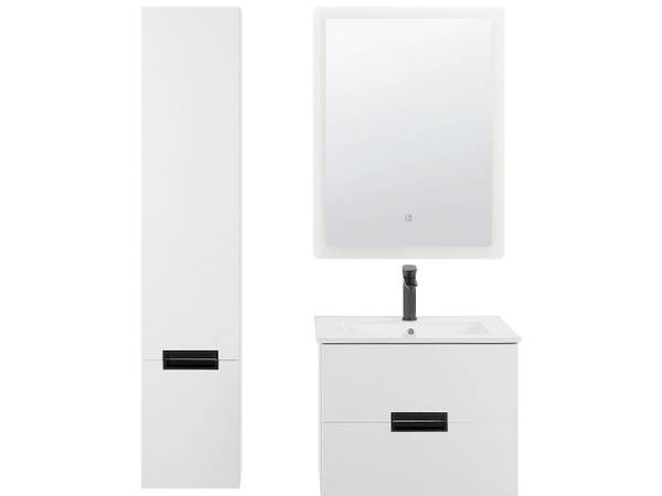 Badezimmerschrank TUDELA 4-tlg Weiß - Holzwerkstoff - 30 x 150 x 46 cm