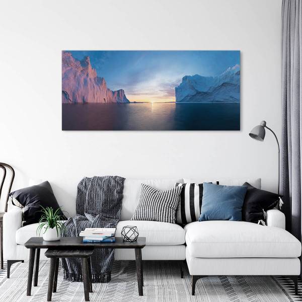 Tableau mural nature calme Bleu - Verre acrylique - 145 x 65 x 4 cm