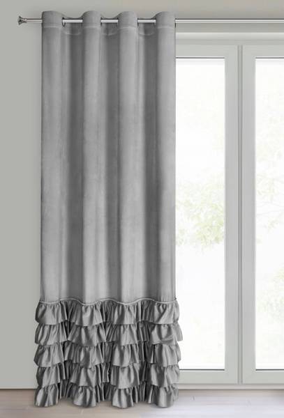 Vorhang CARLI Grau - Textil - 140 x 250 x 1 cm
