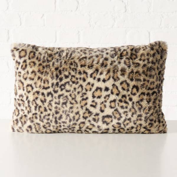 Kissen Savanna Leoparden Design Braun - Kunststoff - 30 x 6 x 48 cm
