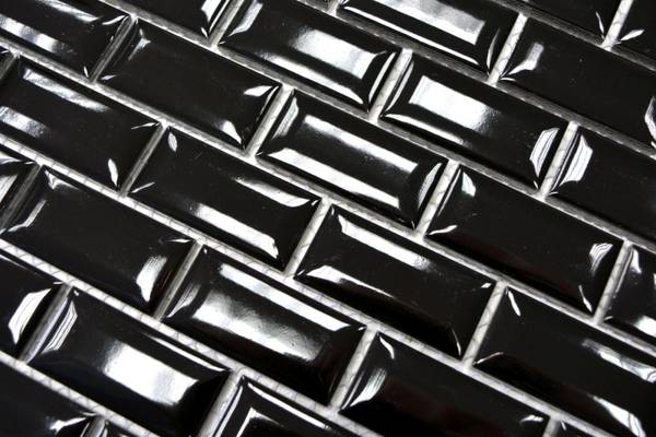 Mosaikfliese 26-0302 Schwarz - Keramik - 30 x 30 x 30 cm