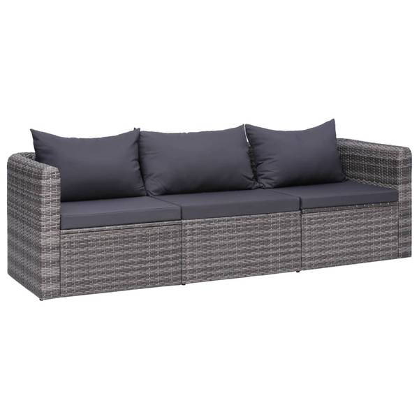 Garten-Lounge-Set 3059494 8-teilig Grau - Polyrattan - 68 x 63 x 72 cm