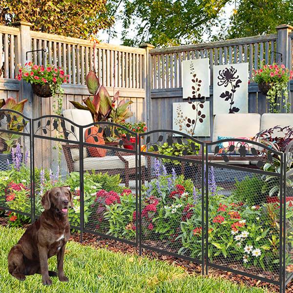 Gartenzaun Beetzaun Hundezaun (5er Set) Schwarz - Eisen - 60 x 110 x 60 cm