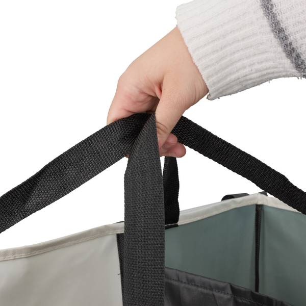 Faltbarer Wäschesammler 3 Fächer Schwarz - Grau - Weiß - Polyester - Aluminium - 65 x 60 x 37 cm