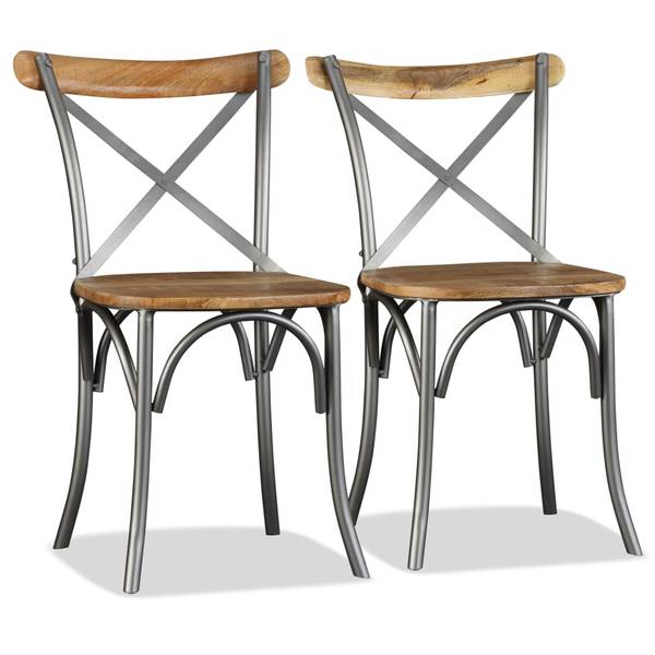 Esszimmerstuhl 274909  (6er Set) Braun - Silber - Mango - 51 x 84 x 52 cm