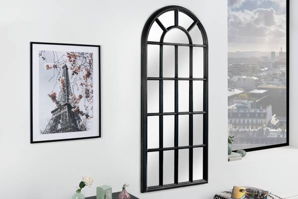 Wandspiegel CASTILLO Schwarz - Glas - Massivholz - 60 x 140 x 4 cm