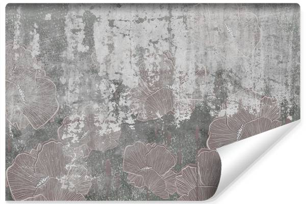 Fotobehang KLAPROZEN Beton Abstractie grijs - 135 x 90 x 90 cm