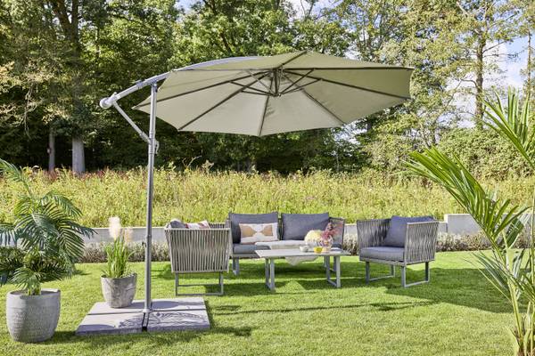 Ampelschirm TREND 1 Grau - Textil - 300 x 248 x 300 cm