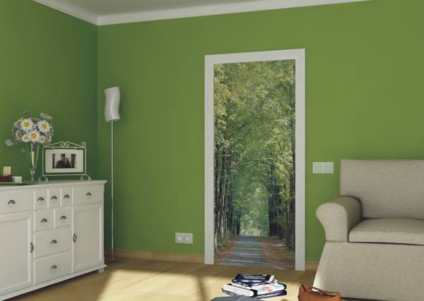affiche paysage boisé Vert - Polaire - 90 x 202 x 202 cm