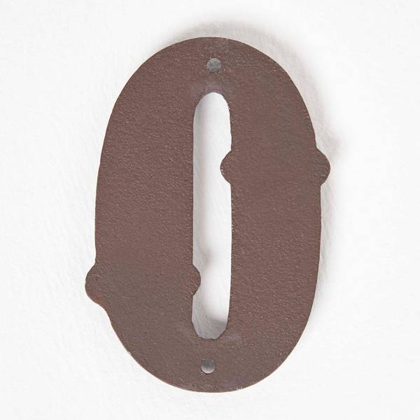 Gusseisen-Hausnummer 0 Braun - Gusseisen - 8 x 12 x 1 cm