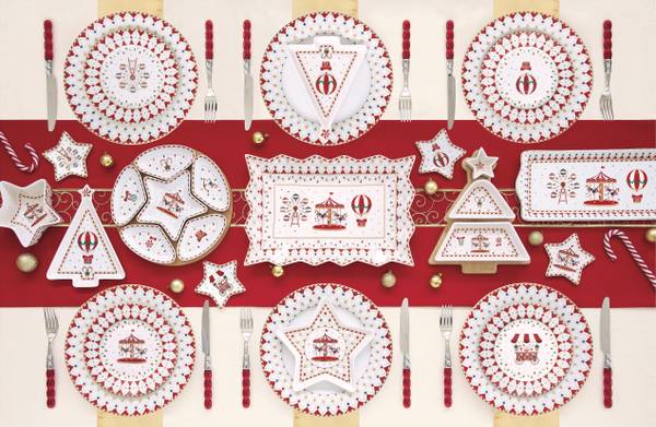 Plat de service Pays des merveilles Blanc - Porcelaine - 23 x 35 x 23 cm