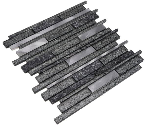 Mosaikfliesen 49-GV84 Schwarz - Glas - 31 x 30 x 30 cm