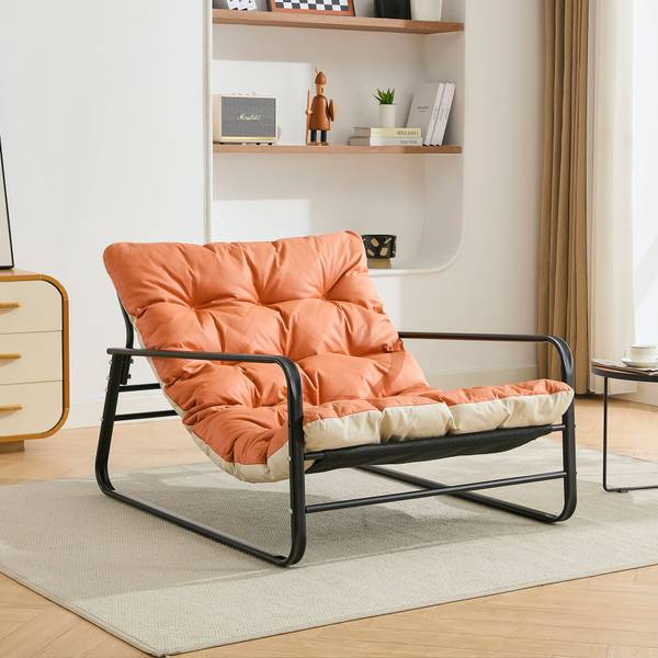 Sessel Loungesessel 2707864 Orange - Massivholz - 118 x 84 x 92 cm