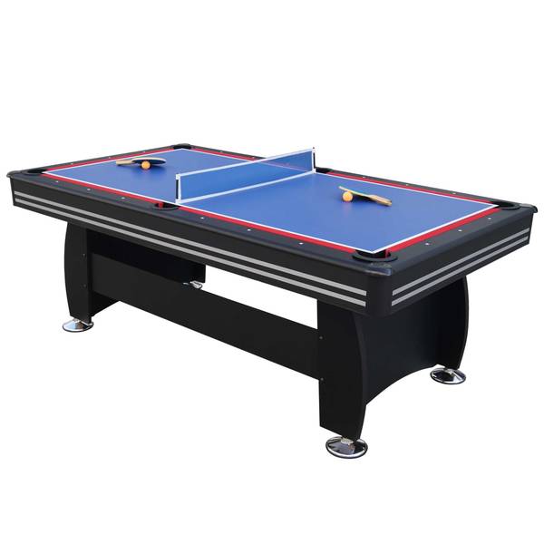 Billardtisch 3-IN-1 Schwarz - Holzwerkstoff - 117 x 81 x 214 cm