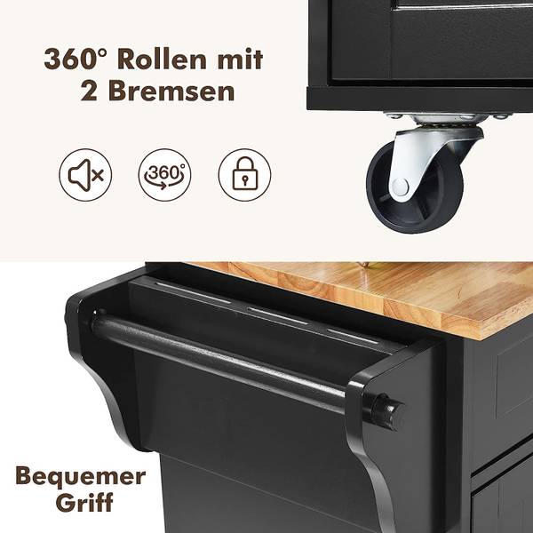 Küchenwagen auf Rollen Schwarz