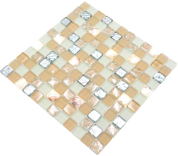Mosaikfliesen 82B-0112 Beige - Glas - 30 x 30 x 30 cm