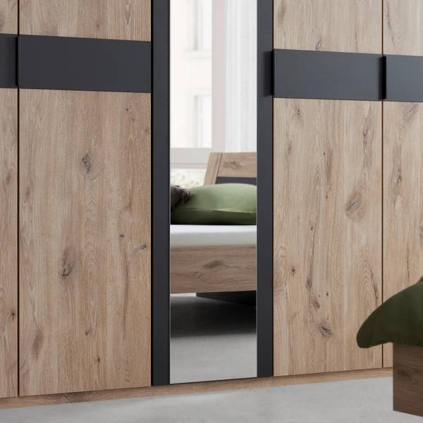 Drehtürenschrank BERGAMO Braun - Grau - Holzwerkstoff - 225 x 208 x 58 cm