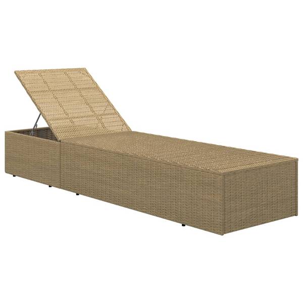 Gartenliege M607039 Braun - Polyrattan - 60 x 84 x 198 cm
