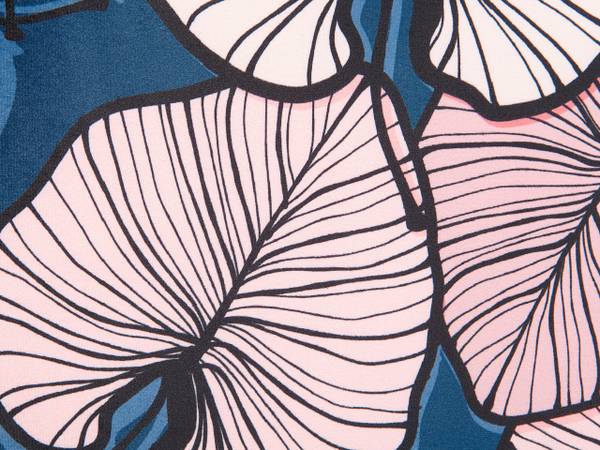 Sierkussen CHRYSANTHEMUM 2-delig blauw - roze - textiel - 45 x 10 x 45 cm