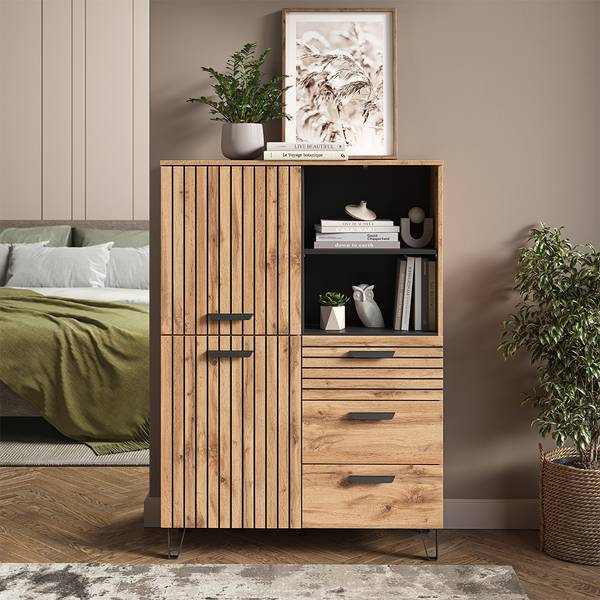 Garderobe Amber 55547 Braun - Holzwerkstoff - 100 x 142 x 38 cm