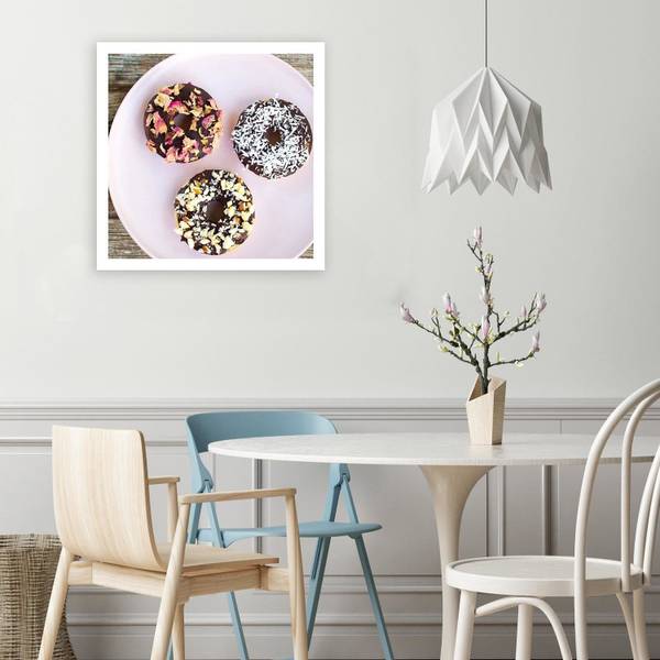 Tableau déco trois beignets 60 x 60 cm