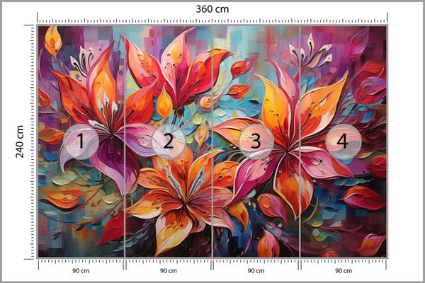 Vlies-Fotobehang ABSTRACT Bloemen Natuur 360 x 240 x 240 cm