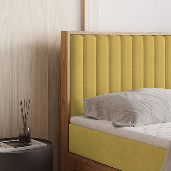 Boxspringbett VARELI Gelb - Liegefläche Breite: 160 cm