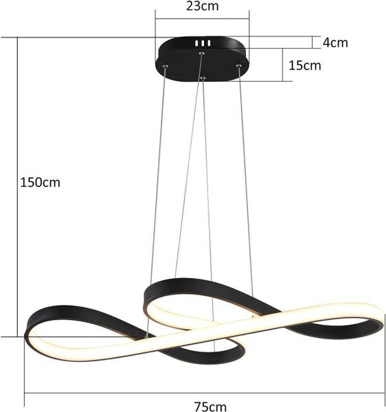 Hanglamp Guy II zwart - metaal - 35 x 150 x 75 cm