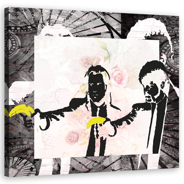 Tableau déco banksy pulp fiction 40 x 40 cm