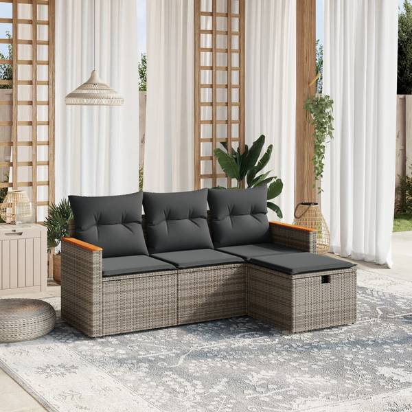 Garten Sofagarnitur 3036561-1 (4-teilig) Grau