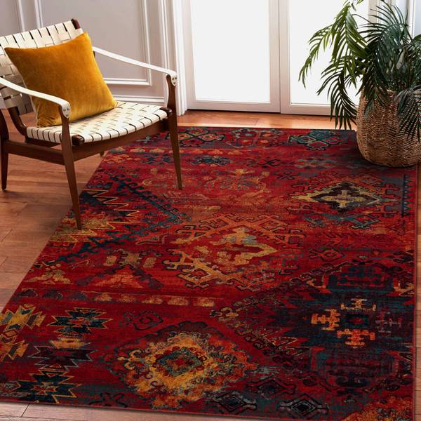 Teppich P18002 Rot - Wolle - 200 x 1 x 300 cm