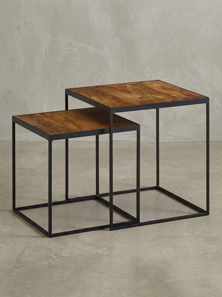 Satztisch ARQUATA 2er-Set Braun - Mango - 40 x 44 x 40 cm