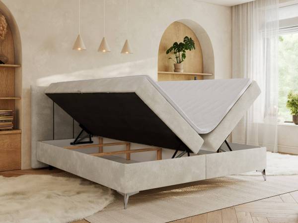 Boxspringbett DRINEA Beige - H3 - Liegefläche Breite: 180 cm