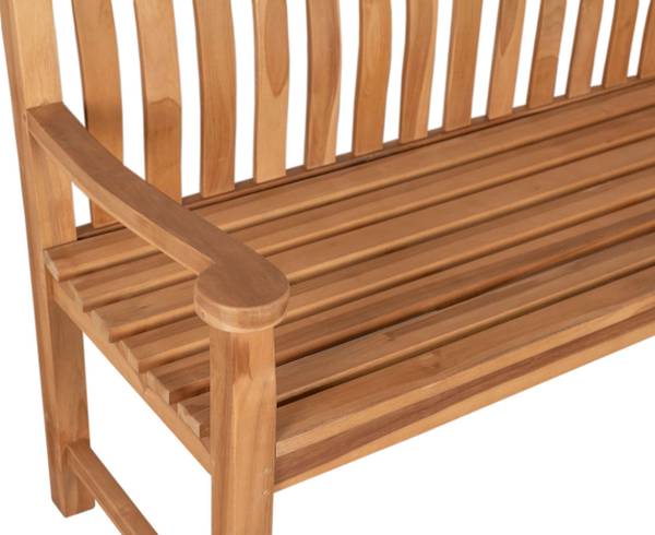 Gartenbank Korfu Braun - Teakholz - 126 x 24 x 62 cm