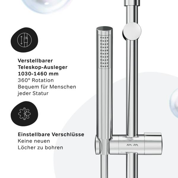 Duschsystem mit Thermostat Spike Silber - Messing - 29 x 146 x 59 cm