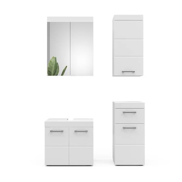 Meubles bain Luna 38782 lot de 4 Blanc pur