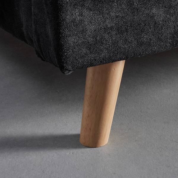 Polsterbett RONJA Schwarz - Metall - Textil - Holz teilmassiv - 187 x 1 x 180 cm