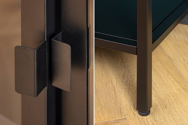 Vitrine DURA STEEL Schwarz - Glas - Metall - 75 x 150 x 35 cm