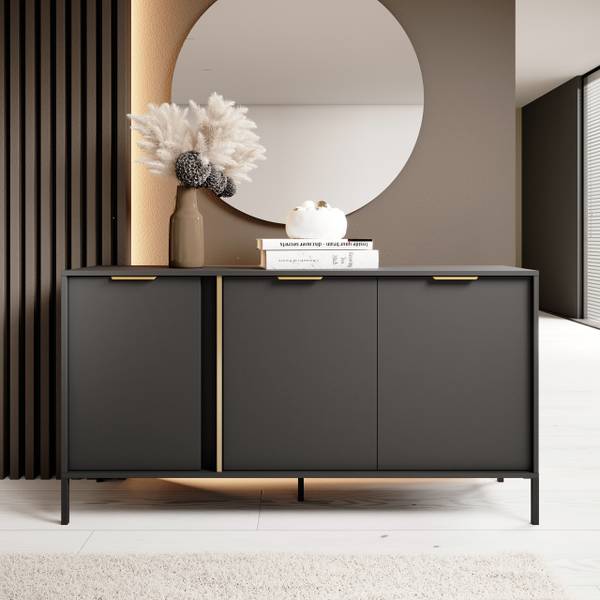 Kommode LORENZO III Grau - Holzwerkstoff - 153 x 81 x 40 cm