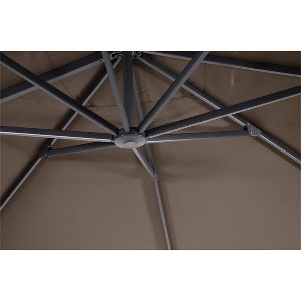 Sonnenschirm zum Aufklappen TAURUS Grau - Textil - 400 x 18 x 300 cm