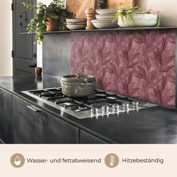 SPRITZSCHUTZ KÜCHE Blätter 120 x 60 cm