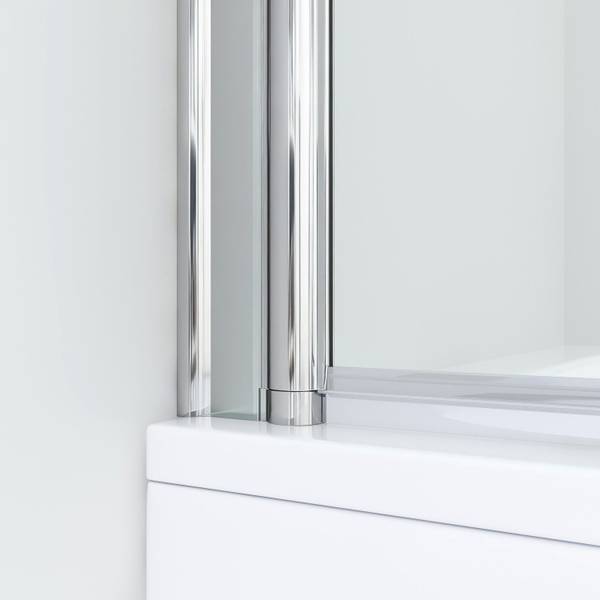 Badewanne-Duschwand D018 Silber - Glas - 144 x 144 x 0 cm
