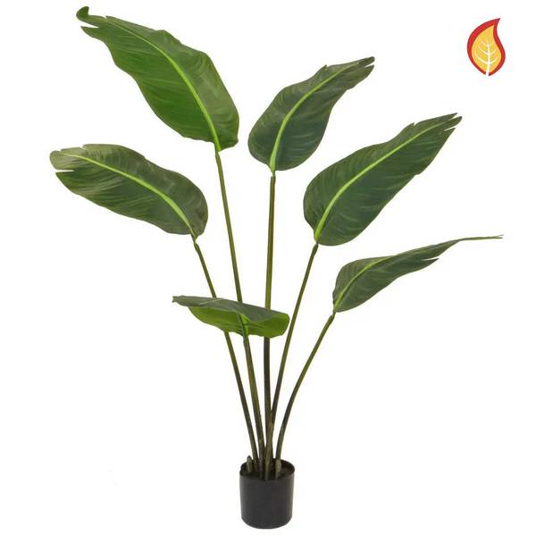 Künstliche Strelitzia Johann Grün - Kunststoff - 100 x 120 x 100 cm