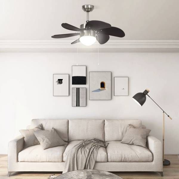 Ventilateur de plafond 3006465 Marron - Chrome - 76 x 43 x 76 cm