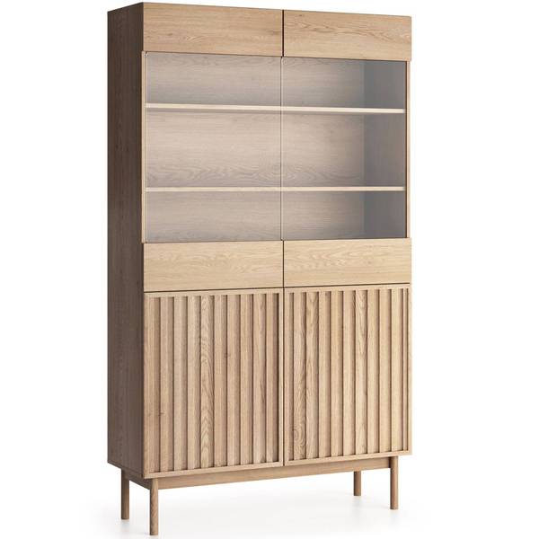 Vitrinenschrank HYRMA Braun - Holzwerkstoff - 106 x 183 x 37 cm