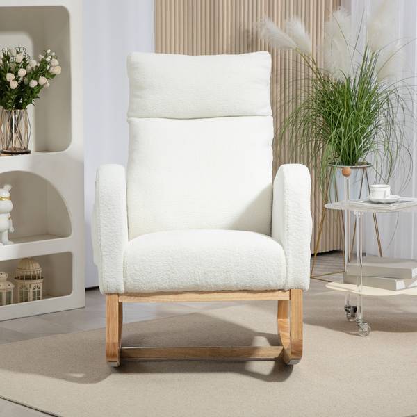 Schaukelstuhl 83B-112V00CW Weiß - Textil - 96 x 107 x 70 cm
