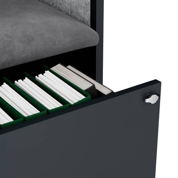 Akustikkabine Sally Schwarz - Grau - Metall - 60 x 185 x 40 cm