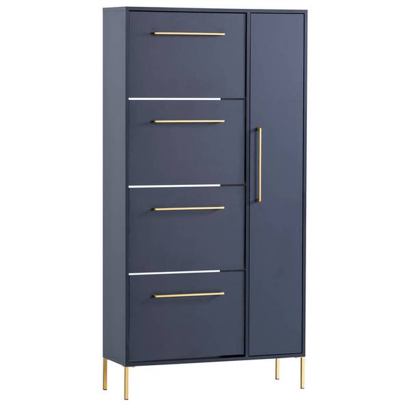 Schuhschrank KELLA-80-86 Blau - Holzwerkstoff - 88 x 174 x 30 cm